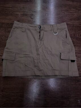 Tan Cargo Pocket Mini Skirt